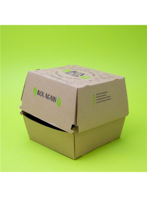 Karton hamburger doboz, nagy, Box Again (100db/cs)