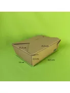 Papír kraft menübox 2 000 ml, főételes, barna