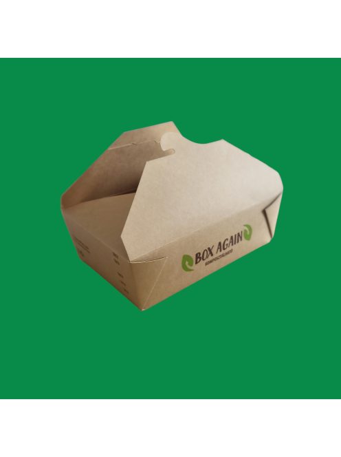 Papír kraft menübox 2 000 ml, főételes, barna, Box Again