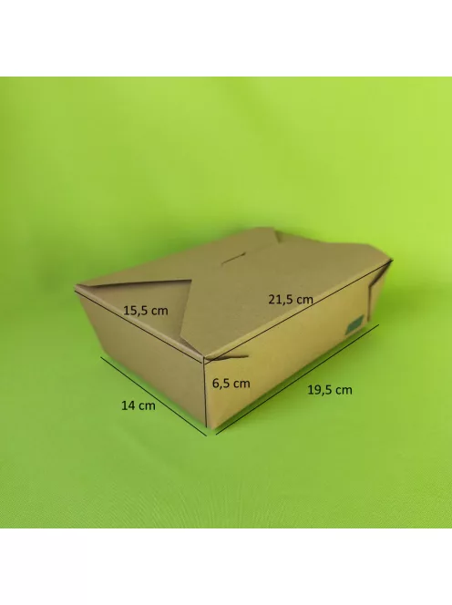 Papír kraft menübox 2 000 ml, főételes, barna
