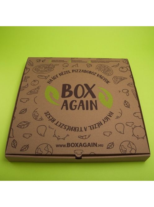Pizzadoboz 22 cm, barna, Box Again