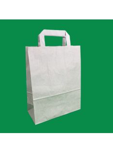 Szalagfüles papírtáska 22 cm x 28 cm + 10 cm, barna 