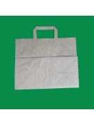Szalagfüles papírtáska 32 cm x 27 cm + 17 cm, barna 