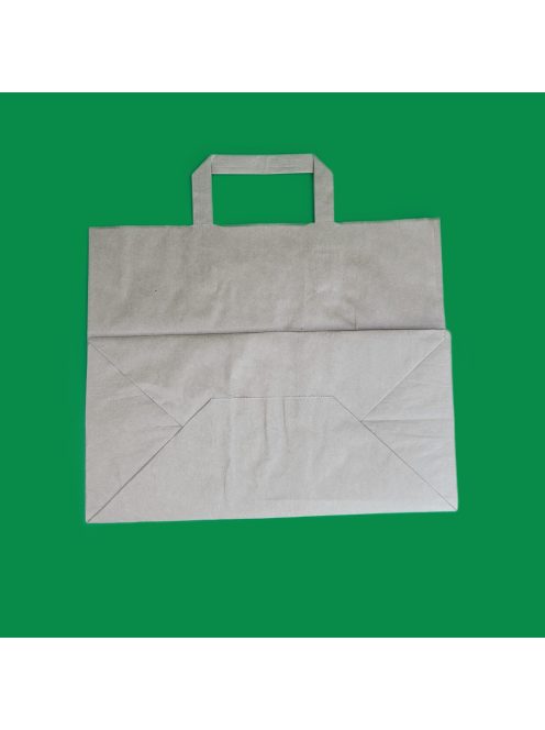 Szalagfüles papírtáska 32 cm x 27 cm + 17 cm, barna 