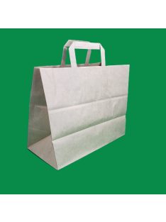 Szalagfüles papírtáska 32 cm x 27 cm + 17 cm, barna 