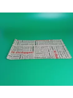   Streetfood tálcapapír, 1,65 kg, közepes, barna "Jó étvágyat mintás " (26 x 15 cm)