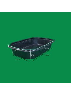 Ovális tál 850 ml alj, fekete 