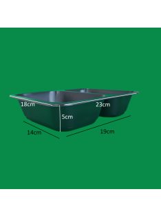 Főételes tál kétrészes 500+300 ml alj, fekete 
