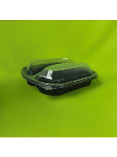 Ovális tál 1100 ml kétrészes fekete alj+tető