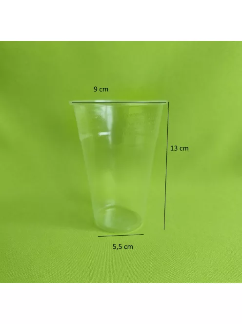 Műanyag pohár 400 ml, átlátszó