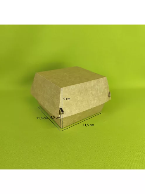 Papír hamburger doboz 115 × 115 mm × 90 mm Kraft 