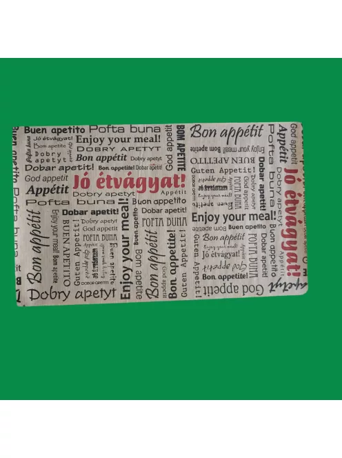 Csomagoló ív 30 cm x 30 cm,  barna "Jó étvágyat"