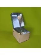 Süteményes papírdoboz 13 cm x 10 cm x 8 cm, fémezett