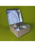 Süteményes papírdoboz 19 cm x 19 cm x 8 cm, fémezett