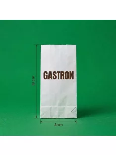 Egyedi aprócikk papírtasak 0,2kg 80 mm x 190 mm, fehér