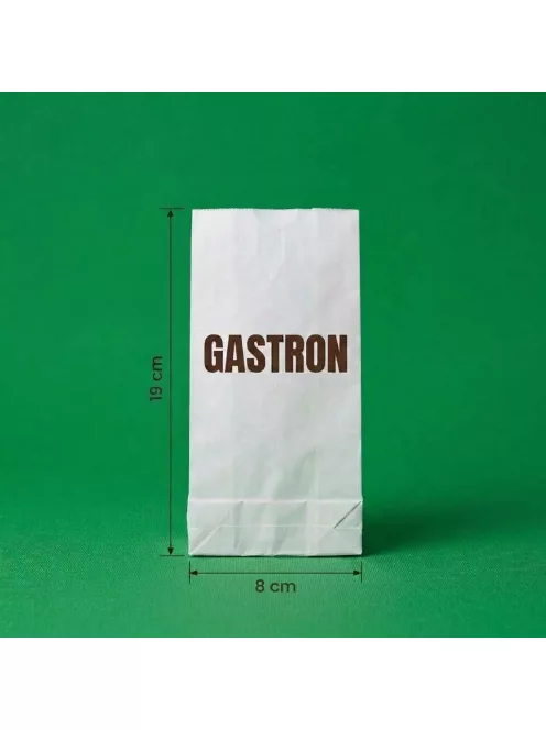 Egyedi aprócikk papírtasak 0,2kg 80 mm x 190 mm, fehér
