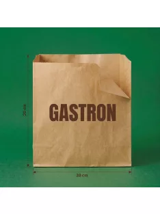 Egyedi lángos tasak, 200 mm x 200 mm,  barna