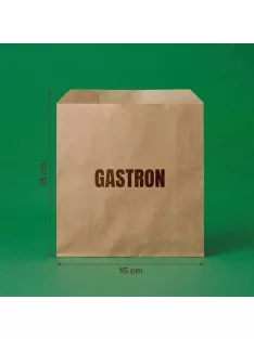 Egyedi hamburger tasak, 150 mm x 150 mm,  barna