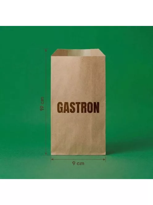 Egyedi hot-dog tasak, 190 mm x 90 mm,  barna