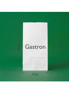 Egyedi pékáru papírtasak 0,5 kg 110 mm x 230 mm, fehér