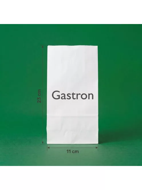 Egyedi pékáru papírtasak 0,5 kg 110 mm x 230 mm, fehér