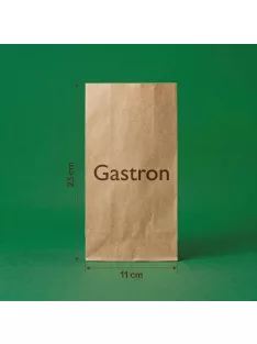 Egyedi pékáru papírtasak 0,5 kg 110 mm x 230 mm, barna