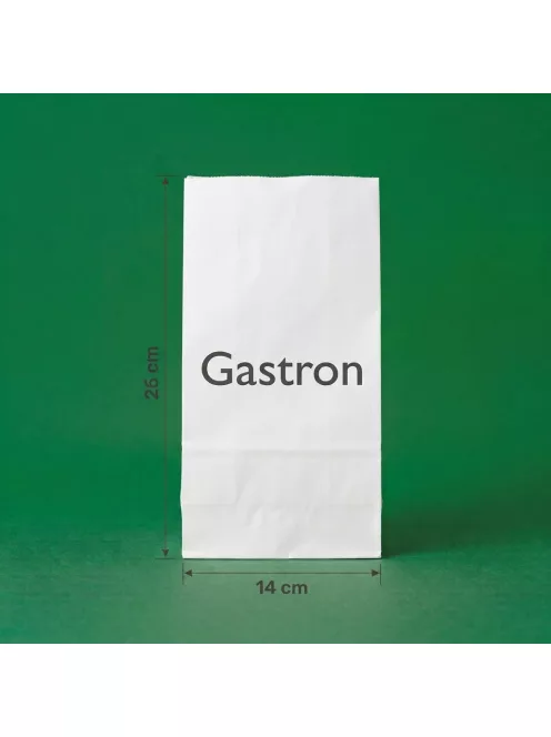 Egyedi pékáru papírtasak 1 kg 140 mm x 260 mm, fehér