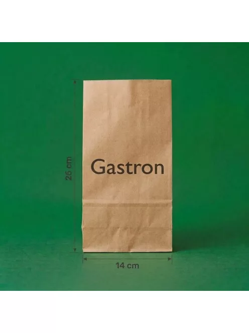 Egyedi pékáru papírtasak 1 kg 140 mm x 260 mm, barna