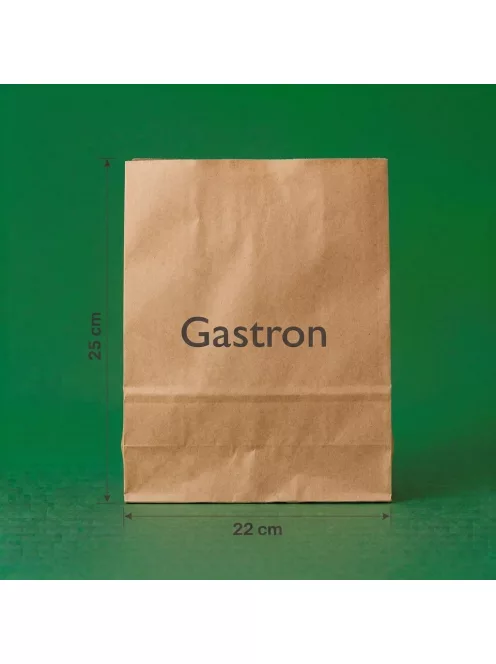Egyedi pékáru papírtasak 2 kg rövidített 220 mm x 250 mm, barna